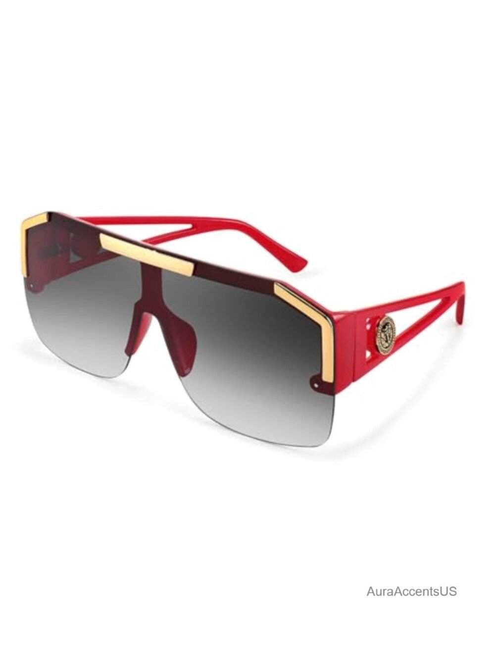 Square Oversized Flat Top Shield Sunglasses UV400 Full Frame Unisex
